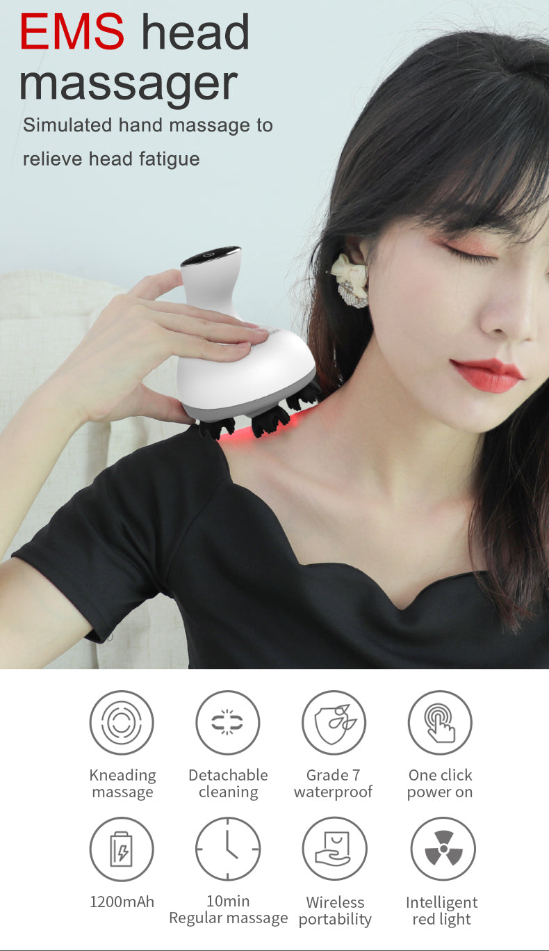 Waterproof EMS Head Massager Scalp Massager Body Massager
