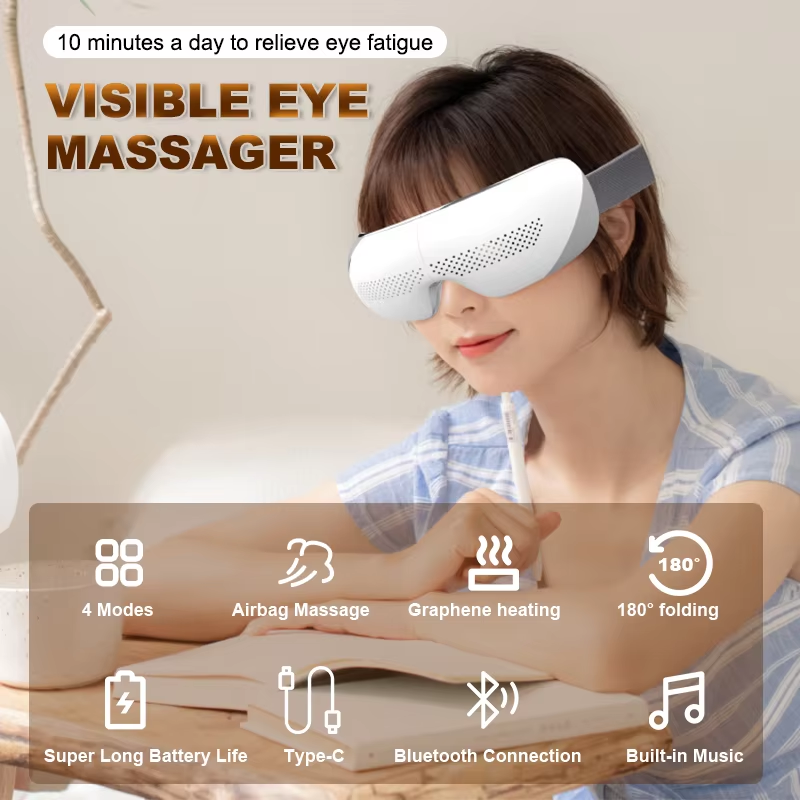 High quality 4d heated intelligent hot cold mini Eye point Massage device facial beauty device