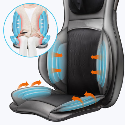 PRINCEN Massager Chair with Heat, Shiatsu Neck Back Massager Portable with PRINCEN Compress & Rolling,Massage Chair Pad for Full Back, Neck & Shoulders,Full Body Pain, Gray