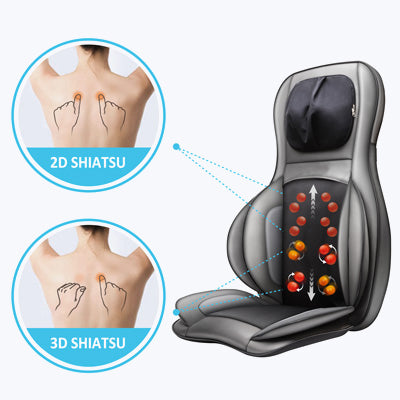 PRINCEN Massager Chair with Heat, Shiatsu Neck Back Massager Portable with PRINCEN Compress & Rolling,Massage Chair Pad for Full Back, Neck & Shoulders,Full Body Pain, Gray