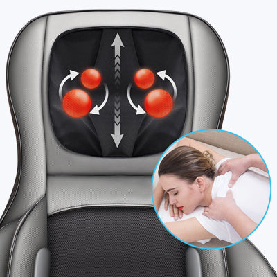 PRINCEN Massager Chair with Heat, Shiatsu Neck Back Massager Portable with PRINCEN Compress & Rolling,Massage Chair Pad for Full Back, Neck & Shoulders,Full Body Pain, Gray